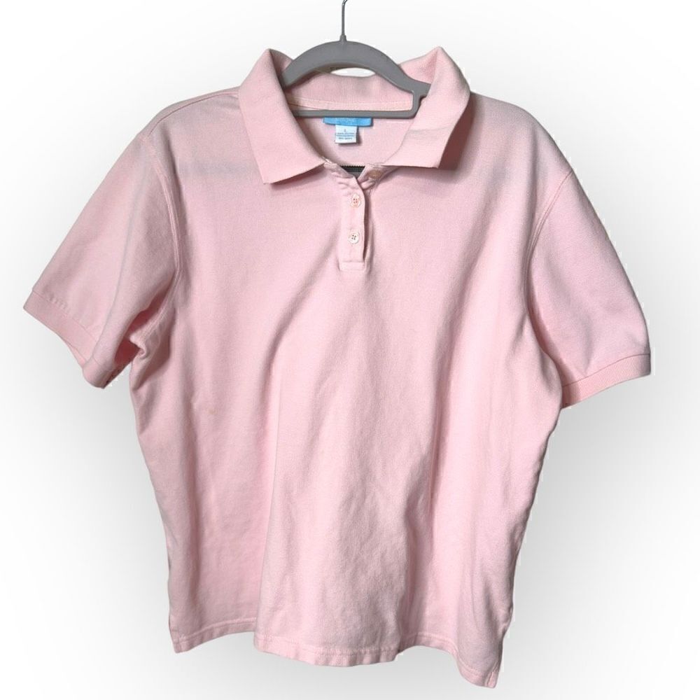 Jennifer Moore Light Pink Polo Shirt Womens Size L